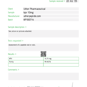 KPV 10mg COA - Janoshik #72203